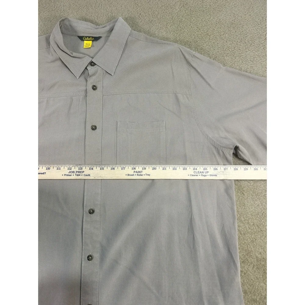 Cabelas Lot of 2 Mens 2XL Reg Plaid Short Sleeve Button‎ Up Shirt Casual Outdoor - Picture 4 of 12